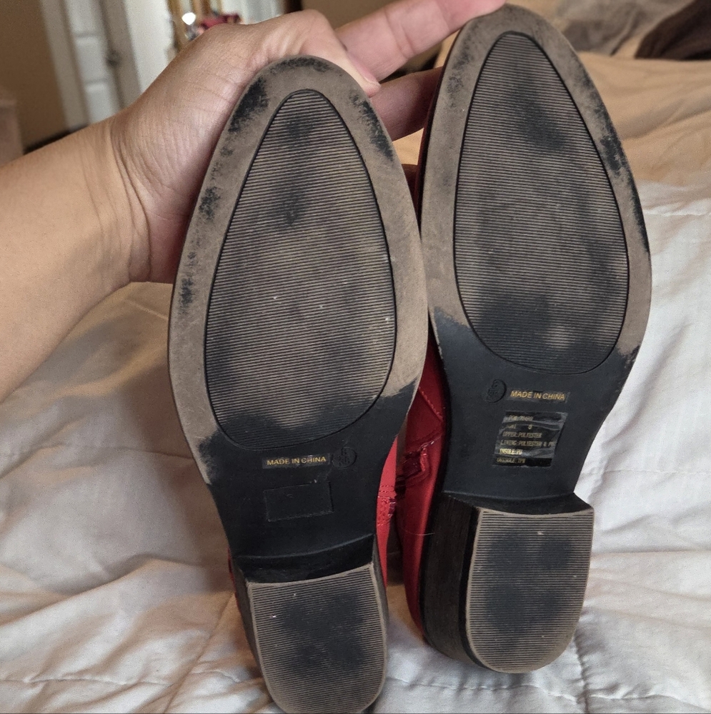 Chic Red Ankle Booties - Picture 4 of 6